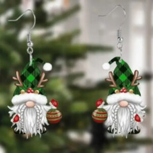 Charming Christmas Antler Dwarf Acrylic Earrings - Perfect Holidays Christmas